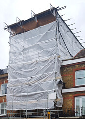 Europe, UK, England, London, scaffolding renovation daylight