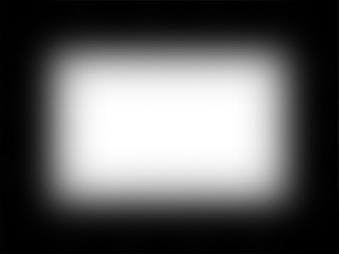 Soft White Luminous Rectangle Border with Feathered Edges on Transparent Background