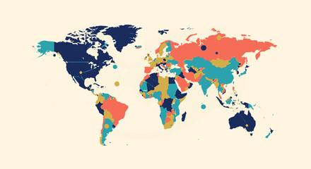 Obraz premium Commonwealth Global Map Visualizing International Relationships and Country Groupings