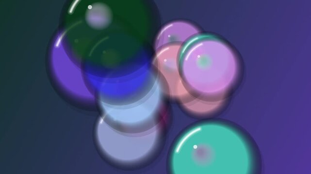 Colorful shiny round objects stacked.