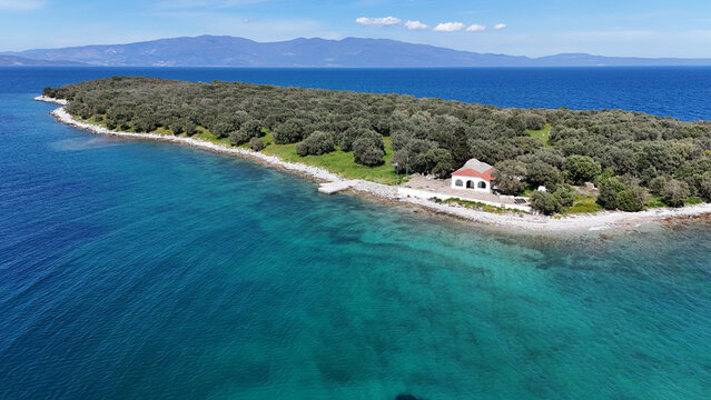 The chapel of Agia Marina on Kikinthos island across Amaliapoli village, Greece