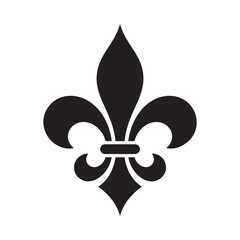 A stylized black fleur de lis symbol on a plain white background © JJMS