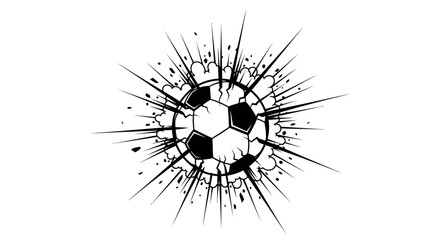 Dynamic Soccer Ball Exploding with Debris on Isolated White Background © Slamet
