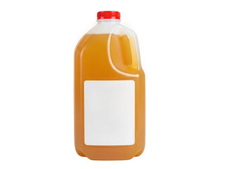 Plastic jug with orange liquid isolated on transparent background transparent background