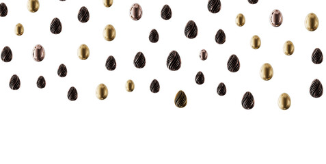 Decorative Easter egg background with various styles, perfect for seasonal greetings and festive designs. Featuring gold © vegefox.com