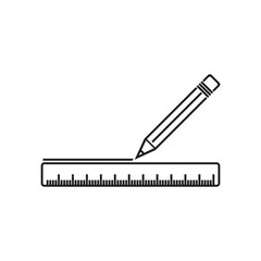 Pencil and ruler vector icon, creativity progect illustration sign. thin line symbol.