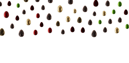 Artistic collection of decorated Easter eggs on a white background, perfect for holiday greetings and designs. Beautiful © vegefox.com