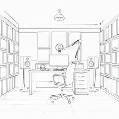 Vector outline of a Studio setup