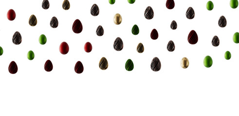 Colorful Easter egg design on a white background, perfect for holiday greetings and seasonal promotions. Festive and mod © vegefox.com