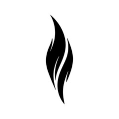 Obraz premium An elegant black flame illustration, symbolizing energy and passion. The flame design is sleek and modern, perfect for various visual concepts.