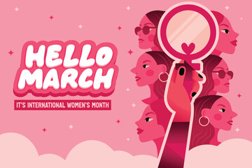 International women's day, women history month flyer banner social post