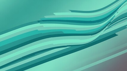 Obraz premium Abstract Teal and Green Wavy Lines Background.