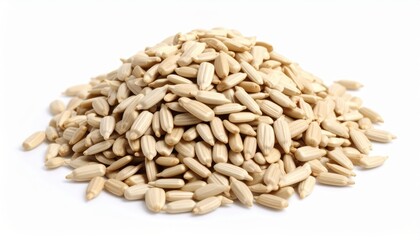 Sunflower seeds on white background healthy snack food nutritious sunflower seeds healthy natural snack option
