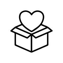 Open Box with Heart Icon
