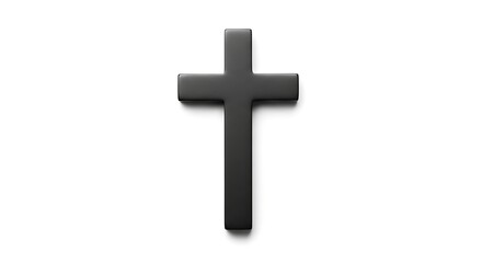 Modern and Elegant Stylized 3D Cross in Minimalist Design Centered on Clean White Surface with Subtle Shading