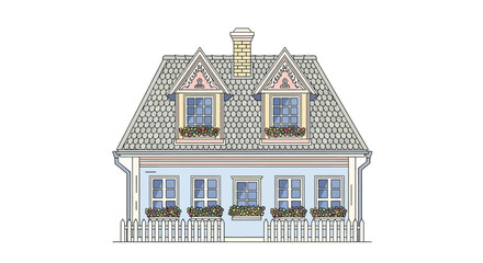 House with Porch and Dormer Windows. © Erico