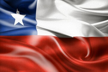Chile flag - realistic waving fabric flag