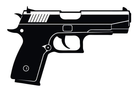 sig sauer p226 silhouette line art vector illustration