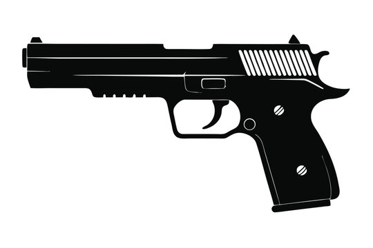 sig sauer p226 silhouette line art vector illustration