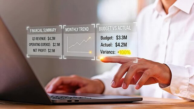 Businessman analyzing financial data