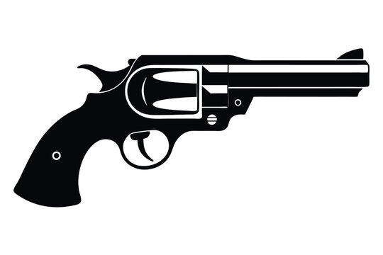 ruger redhawk silhouette line art vector illustration