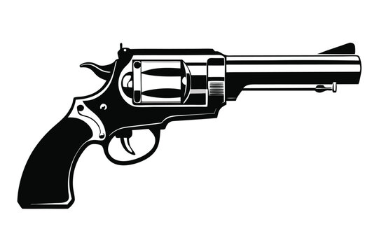 ruger redhawk silhouette line art vector illustration
