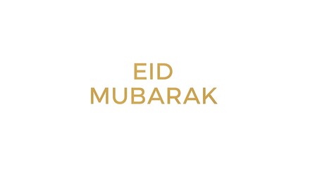 Fototapeta premium Eid Mubarak greeting card with golden text on white background