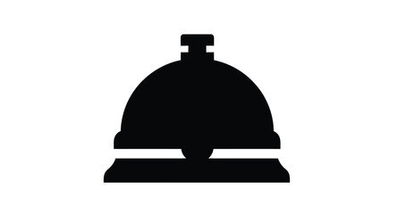 Simple black bell icon displayed against a white background silhouette