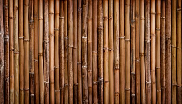 seamless brown bamboo pole texture natural bamboo wall or fence background pattern