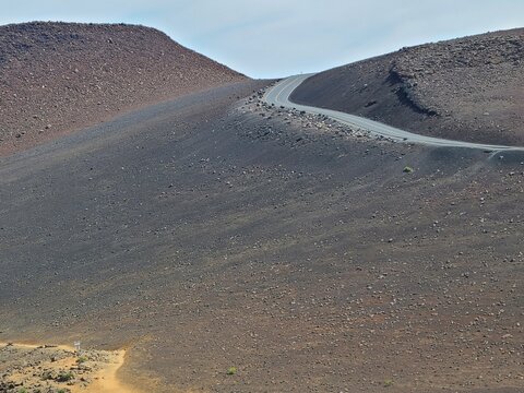 The Haleakala Highway that makes it way to the summit in Maui, Hawaii