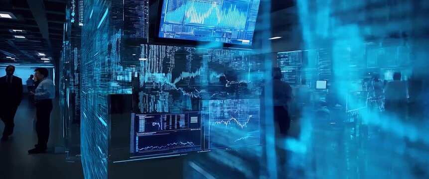 Sophisticated digital imagery capturing evolving workplace environments integrated with advanced automation systems and innovative digital tools for future employment dynamics and operational excellen