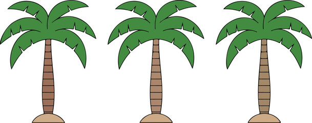 Cartoon Palm Tree Vector Set  Tropical Beach Plants and Island Vibes © MSTZOWRON