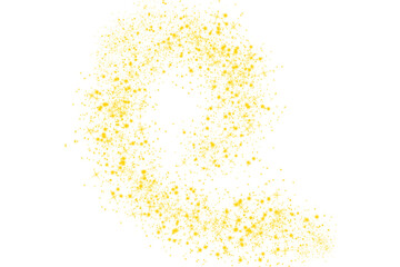 Yellow Dotted Letter Q Graphic Symbol.