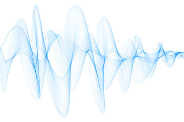 Blue Abstract Wave Form in Transparent Motion.