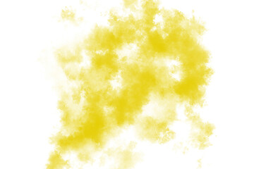 Yellow Abstract Smoke Cloud on White Background.
