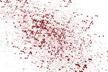 Red Paint Splatter On White Background.