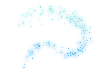 Abstract Blue Particle Spiral Form Artwork.