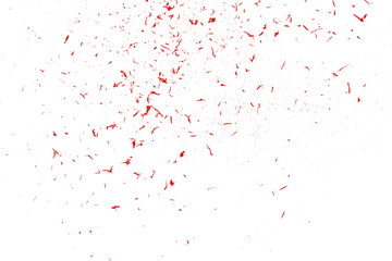 Pink Confetti Powder Burst On White Background.