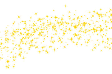 Yellow Confetti Shower Isolated on White Background.