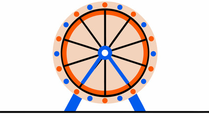 Obraz premium Vibrant Ferris wheel with colorful lights at an amusement park