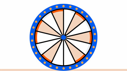 Obraz premium Vibrant pie chart with colorful sections on illuminated wheel