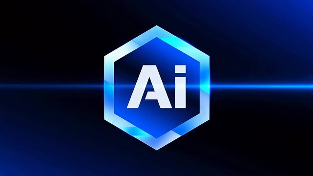 ModernBlueGradientHexagonwithWhite"Ai"Logo