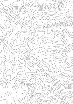 Curvas de nivel sobre fondo blanco. Mapa Topogr&aacute;fico 