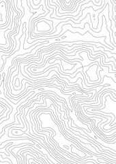 Fototapeta premium Curvas de nivel sobre fondo blanco. Mapa Topográfico 