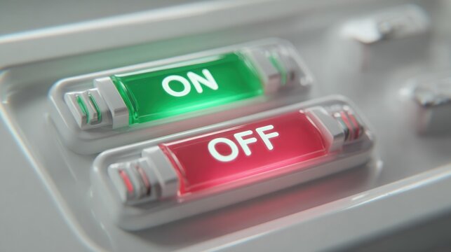 On off buttons illuminated transparent