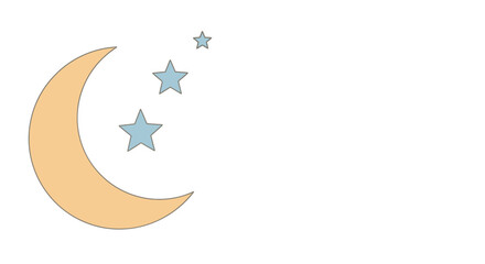 Obraz premium Ramadan moon and stars shine brightly in night sky illustration