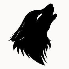 Obraz premium Majestic wolf silhouette howling at moon with fierce expression
