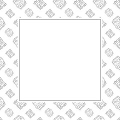 hand drawn chips square frame background