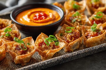 Crispy Popiah Nachos with Spicy Sambal Cheese Dip
