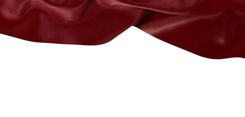 Abstract maroon fabric with waves over a white background, perfect for adding text or graphics....